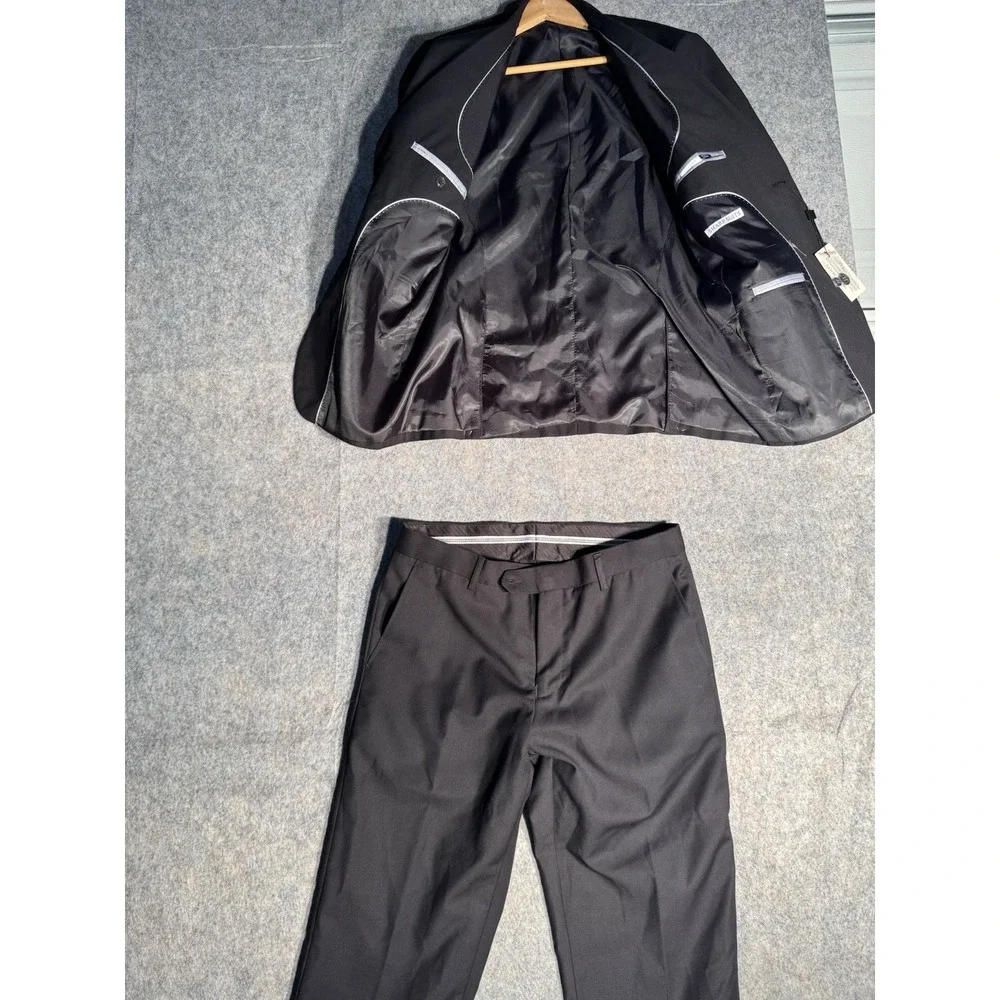 Mens (Sharp Suit) Jacket 40L Black Slim‎ Fit Active Stretch Wool US: 32X26
